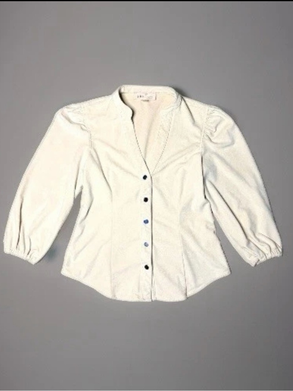 Philosophy Cream Button-Down Blouse with Puff Sleeves